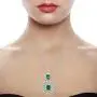Izaara 92.5 Sterling Silver Platinum Plated Pendant Set Earrings For Women and Girls Ideal For Casual, Daily Wear, Birthday, Wedding, Anniversary, Valentines Gift