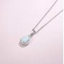FANCIME October Birthstone Sterling Silver Created Opal Necklace Earrings Stud Hoop Dangle Cubic Zirconia CZ Fire Opal Halo Teardrop Pendant Fine Jewelry Gifts for Women Girls
