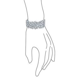 Bling Jewelry Bridal Wide Cubic Zirconia AAA CZ Fashion Statement Cluster Bracelet for Women for Prom Pageant Silver Plated Brass