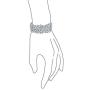Bling Jewelry Bridal Wide Cubic Zirconia AAA CZ Fashion Statement Cluster Bracelet for Women for Prom Pageant Silver Plated Brass