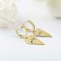 Ldurian Small Hoop Earrings, 14K Gold Plated Huggies, Sparkling CZ Charm Hoops, Dainty Dangle Ear Huggers, Delicate Women Jewelry, For Men Teen Girl (Leverback, Brass）