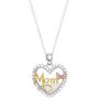 Hallmark Jewelry for Women Sterling Silver''Mom'' Cubic Zirconia Shaker Heart Necklace, 18'' Chain