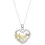Hallmark Jewelry for Women Sterling Silver''Mom'' Cubic Zirconia Shaker Heart Necklace, 18'' Chain