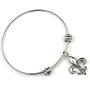Fleur de Lis Bracelet | Fleur de Lis Jewelry Bangle Stainless Steel Hypoallergenic Fleurdelis Jewelry for Women and Men Unusual Jewelry for Women and Men with one of The Nicest Fleur de Lis Charms