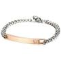 VNOX Custom Engraving Medical Symbol Rose Gold Plated Stainelss Steel CZ Link Bracelet for Women Girl,7.6''