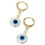 3 Pcs Evil Eye Necklace Dangle Earrings Set Chain Charm Blue Eyes Amulet Pendant Necklace Ojo Turco Kabbalah Protection Drop Earrings Adjustable Collar Necklace Delicate Jewelry Gift