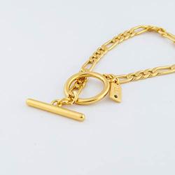 East Hill 12k Gold Plated 4mm Figaro Chain Bracelet for Women