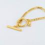 East Hill 12k Gold Plated 4mm Figaro Chain Bracelet for Women