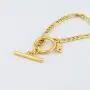 East Hill 12k Gold Plated 4mm Figaro Chain Bracelet for Women East Hill 12k Gold Plated 4mm Figaro Chain Bracelet for Women