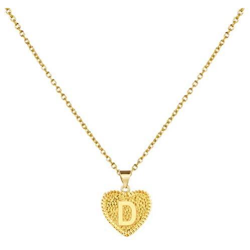 YANCHUN Gold Initial Necklace for Women Heart Pendant Initial Letter Necklaces Alphabet Monogram Necklaces for Girls Jewelry Gift