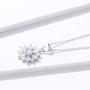 BAMOER 18K Rose Gold Plated Cubic Zirconia Snowflake Lever Back Earrings Necklace Set for Women CZ Jewelry Set