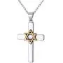 Nofade Silver Cross Star of David Pendant Necklace Gold&Silver Two Tone Pendant Religious Jewish Jewelry for Women Men, Chain 18(with Gift Box) Nofade Silver Cross Star of David Pendant Necklace Gold&Silver Two Tone Pendant Religious Jewish Jewelry for Women Men, Chain 18(with Gift Box)