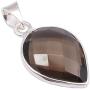 SilverStarJewel 13 x 18 mm Smoky Quartz tcw 11.5 Pendant 1.2'' 925 Solid Silver Fashion Gift