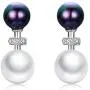 Pearl Earrings for Women, 925 Sterling Silver Pearl Double Ball Stud Earring for Women, Wife, Girlfriend Mother- Fashion Hypoallergenic Silver Jewelry Gift BJ09072 (Pearl Earings)