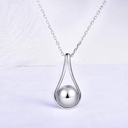 Fookduoduo Sterling Silver Teardrop Urn Necklaces for Ashes Memorial Ash Jewelry Cremation Eternity Urn Pendant Necklace for Women