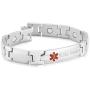 linnalove Strong Male Medical Alert Bracelets for Men and Women Stainless Steel Mangetic id Bracelets