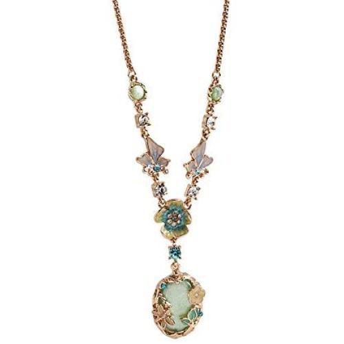 KOCERBACE Retro Style Drops Glaze Chain Necklace Jewelry for Women/Girls, Sweater/T-Shirt Chain