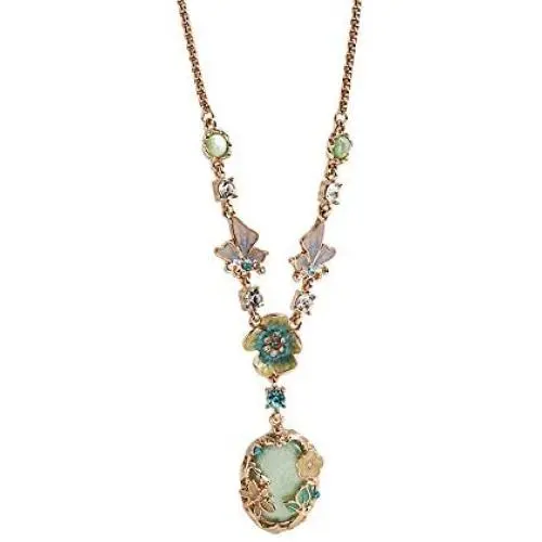 KOCERBACE Retro Style Drops Glaze Chain Necklace Jewelry for Women/Girls, Sweater/T-Shirt Chain