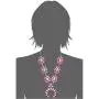 Vintage Squash Blossom Metal Statement Necklace/w Earrings Pink Version No.786P Vintage Squash Blossom Metal Statement Necklace/w Earrings Pink Version No.786P