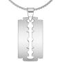Xusamss Punk Jewelry Stainless Steel Razor Blade Tag Pendant Necklace,24'' Box Chain