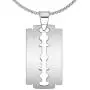 Xusamss Punk Jewelry Stainless Steel Razor Blade Tag Pendant Necklace,24'' Box Chain Xusamss Punk Jewelry Stainless Steel Razor Blade Tag Pendant Necklace,24'' Box Chain