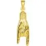 14k Yellow Gold Hand Charm Mano Cornuto Good Luck Sign Pendant (35mm x 10mm) 14k Yellow Gold Hand Charm Mano Cornuto Good Luck Sign Pendant (35mm x 10mm)