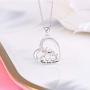 ZGBY Elephant Mother Daughter Necklace Gifts 925 Sterling Silver Love You More Lucky Elephant Necklace Cute Jewelry for Women Girls