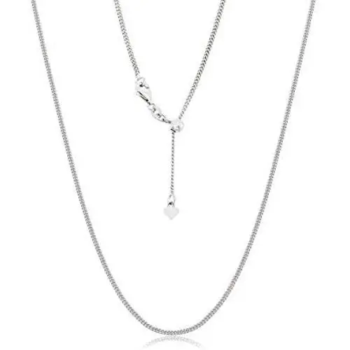 Orostar Sterling Silver 925 Unisex Adjustable 1MM Curb Bolo Chain, Extends to 24 Inches!