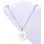 AOLO Personalized Birthstone Initial A Necklace Engraved Disc Danity Pendant Necklaces Silver