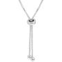Sterling Silver Genuine and Created Gemstone & White Topaz Cushion-Cut Adjustable Tennis Style Bolo Bracelet