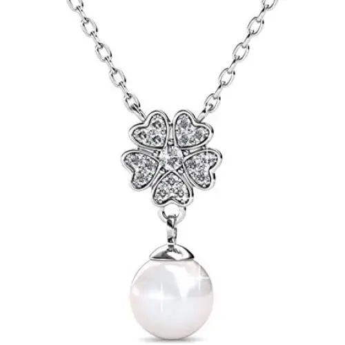St.Claire Swarovski Crystals 18K Gold Plated Unique Pendant Necklace 925 Sterling Silver Necklace Birthstone Pendant Necklaces for Women with 5A Cubic Zirconia Christmas Jewelry Birthday Gift