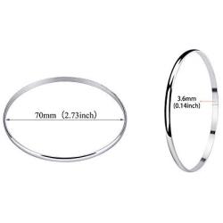 HooAMI Womens Bangle Bracelets Stainless Steel High Polished Stackable Bangle Jewelry Set for Women
