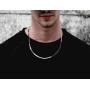Savlano 925 Sterling Silver 3.5mm Herringbone Flat Snake Magic Chain Necklace with Gift Box for Men & Women - Made in Italy