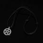 My Shape Supernatural Pentacle Pentagram Pendant Necklace Witch Protection Star Amulet Necklace Leather Rope Chain for Men Women