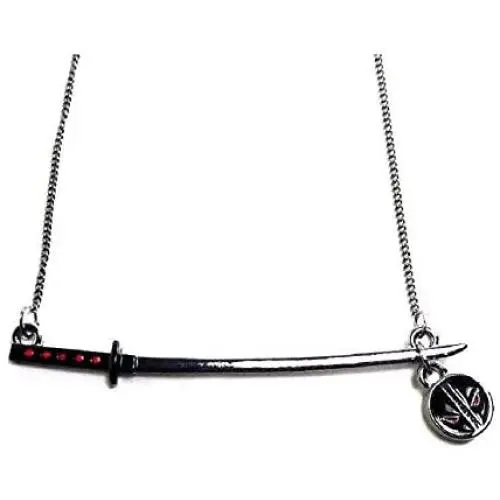 Marvel Comics Deadpool Sword and Logo Necklace , One Size , Black Marvel Comics Deadpool Sword and Logo Necklace , One Size , Black