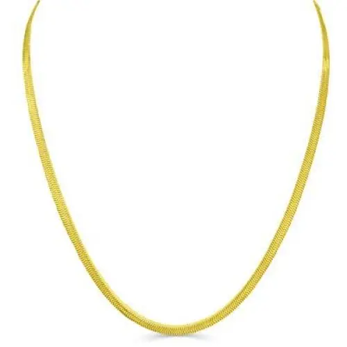 Life Time NECKLACE 4mm Gold herringbone Chain necklace for men women LIFETIME REPLACEMENT