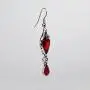 Valentines Day Red Heart Romance Dangle Earrings Austrian Crystals Thorns and Roses Silver Finish Valentines Day Red Heart Romance Dangle Earrings Austrian Crystals Thorns and Roses Silver Finish