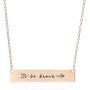 RIAH FASHION Inspirational Positive Message Pendant Simple Bar Necklace - Engraved Lettering Plate Delicate Chain Be Brave, Follow Your Heart, Love, Dream Valentines