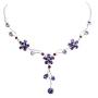 Faship Gorgeous Cubic Zirconia CZ Crystal Floral Necklace Earrings Set