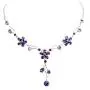Faship Gorgeous Cubic Zirconia CZ Crystal Floral Necklace Earrings Set