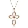 14K Rose Gold over Sterling Silver Created Opal with Created Pink Sapphire Cross Pendant Necklace, 18'' 14K Rose Gold over Sterling Silver Created Opal with Created Pink Sapphire Cross Pendant Necklace, 18''