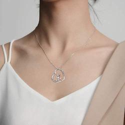 POPLYKE Sterling Silver Grandma/Sister/Mother Necklace Jewelry Gifts for Mom Grandma Sister