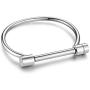 Cuff Bracelet Bangle Bar Screw Shackle Novelty High Polished Stainless Steel Jewelry For Men Women Unisex Girls Boy