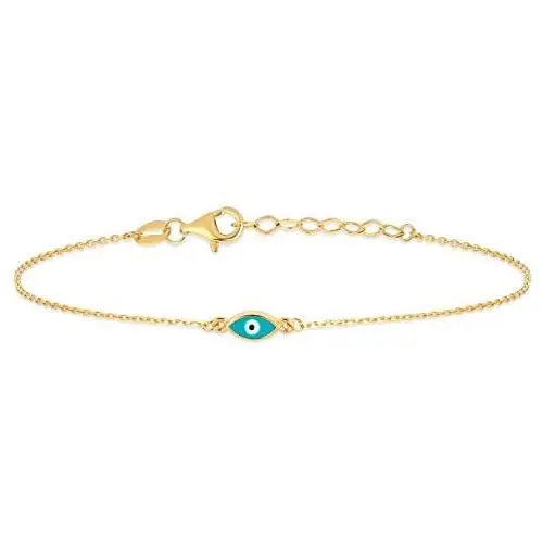 GELIN 14k Solid Gold Teardrop Evil Eye Bangle Bracelet | Evil Eye Jewelry for Women GELIN 14k Solid Gold Teardrop Evil Eye Bangle Bracelet | Evil Eye Jewelry for Women