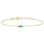 GELIN 14k Solid Gold Teardrop Evil Eye Bangle Bracelet | Evil Eye Jewelry for Women