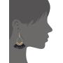 Small Tear Drop Dangle with Chain & Crystal Trimmings, Fan Shape Tassel Statement Earrings