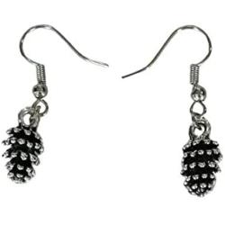 Pine cone earrings, silver earrings, silver jewelry, forest earrings, autumn fashion, woodland earrings, bohemian earrings, urban fashion