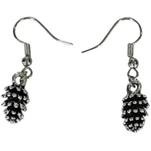 Pine cone earrings, silver earrings, silver jewelry, forest earrings, autumn fashion, woodland earrings, bohemian earrings, urban fashion