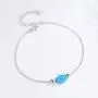 Kaletine Blue Synthetic Opal Hamsa Hand of Fatima Bracelet Sterling Silver 925 Adjustable Cable Chain 6.5''+1.5'' Kaletine Blue Synthetic Opal Hamsa Hand of Fatima Bracelet Sterling Silver 925 Adjustable Cable Chain 6.5''+1.5''