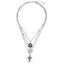 Jovono Boho Layered Necklace Crystal Pendant Necklaces Chain for Women and Girls (Set-2)